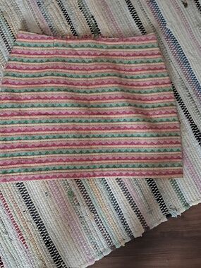 Francesca's Collections Pink, Green & Cream Striped Mini Skirt